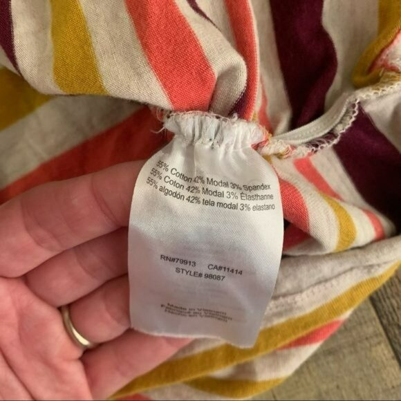 Motherhood Maternity Striped Short Sleeve Scoop Neck Top Size Small - Picture 5 of 6